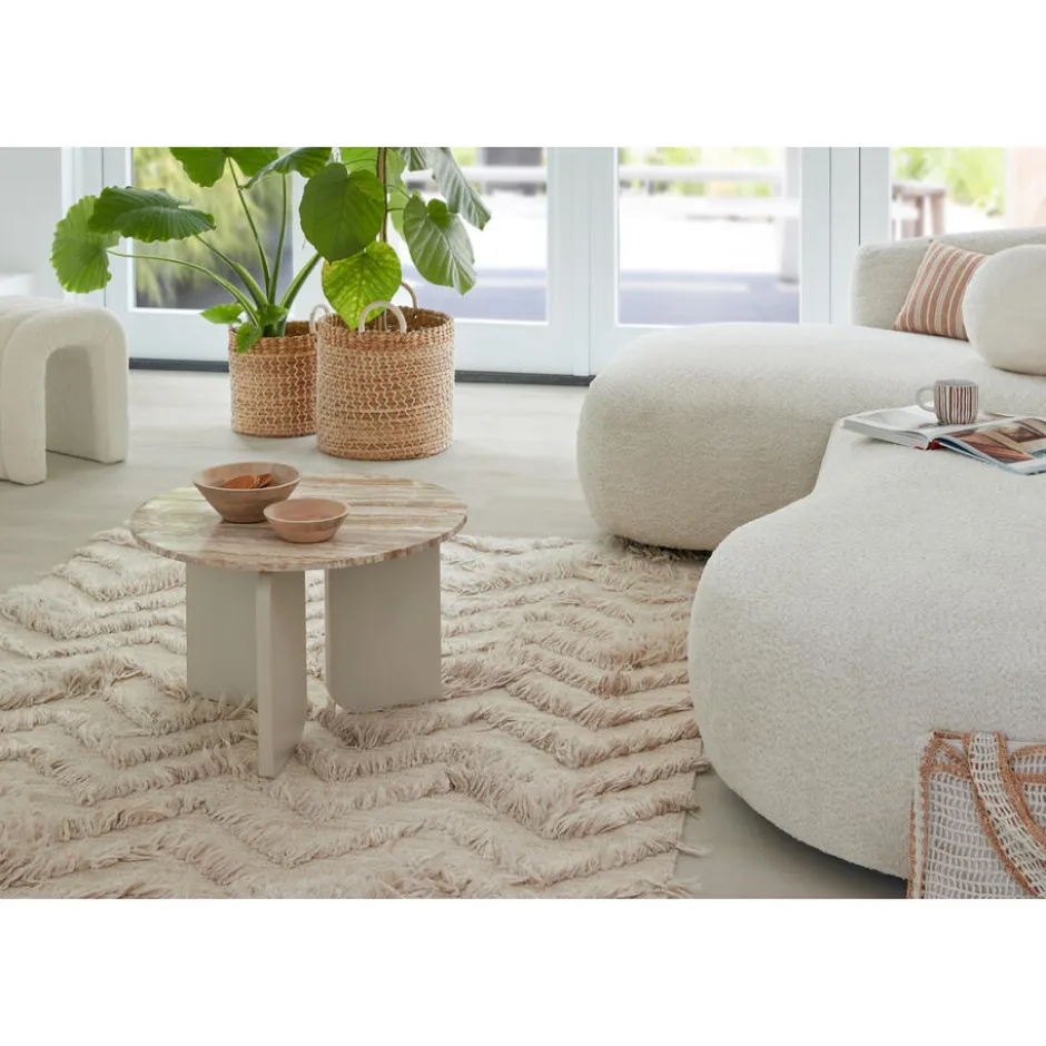 Bijzettafel Brez Marmer Taupe ø 60x38 Cm|Kwantum Sale