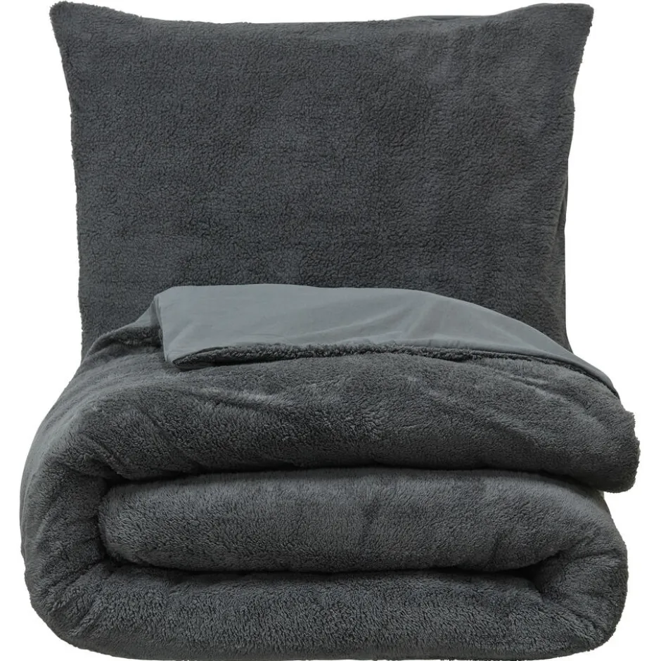 Dekbedovertrek Teddy Antraciet 140x220 Cm|Kwantum Sale