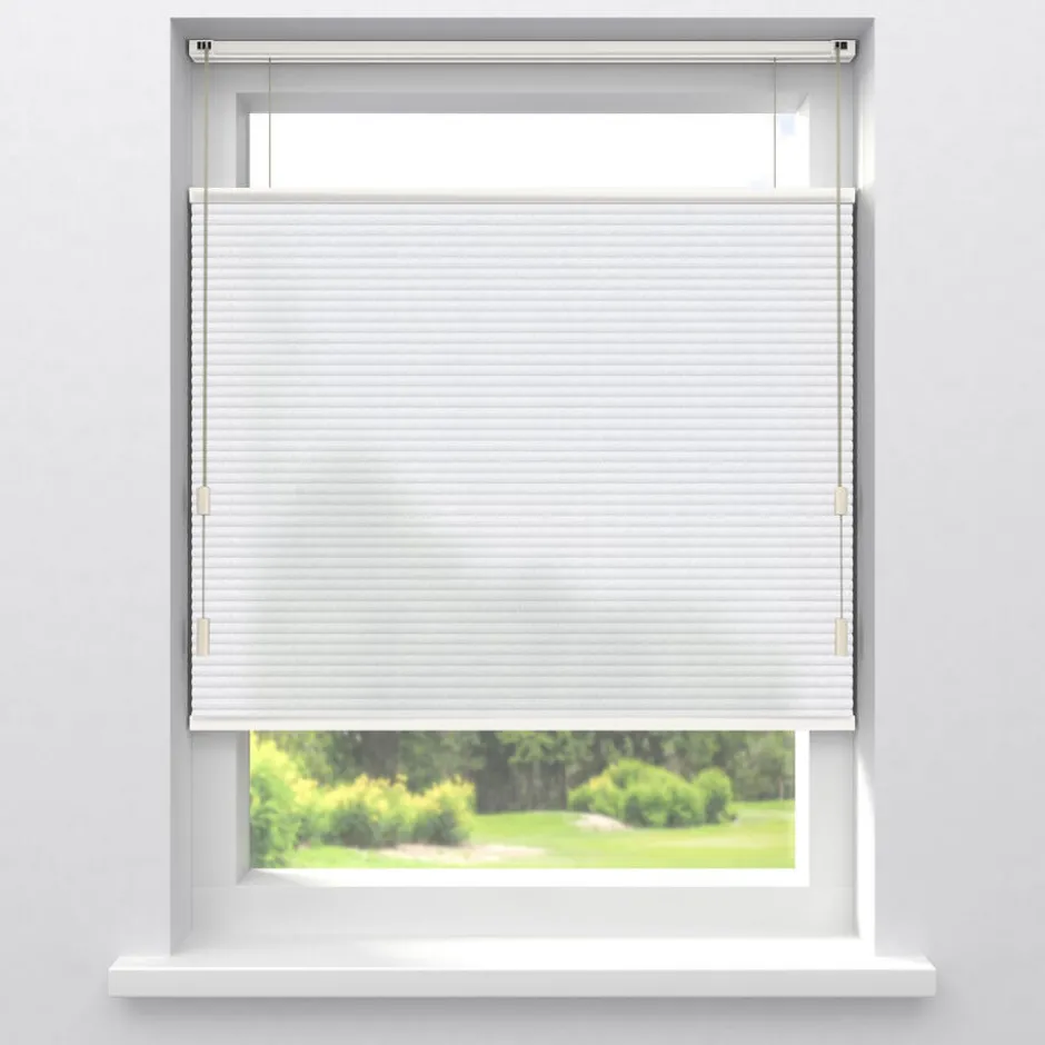 Dubbel Plisségordijn Vera Wit Lichtdoorlatend|Kwantum Online