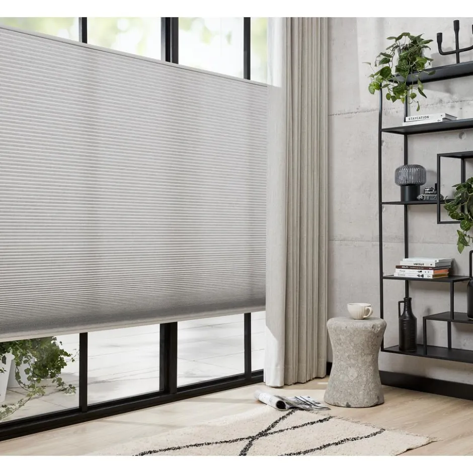 Fenstr Dubbel Plissé Puck Lichtgrijs Lichtdoorlatend|Kwantum Clearance