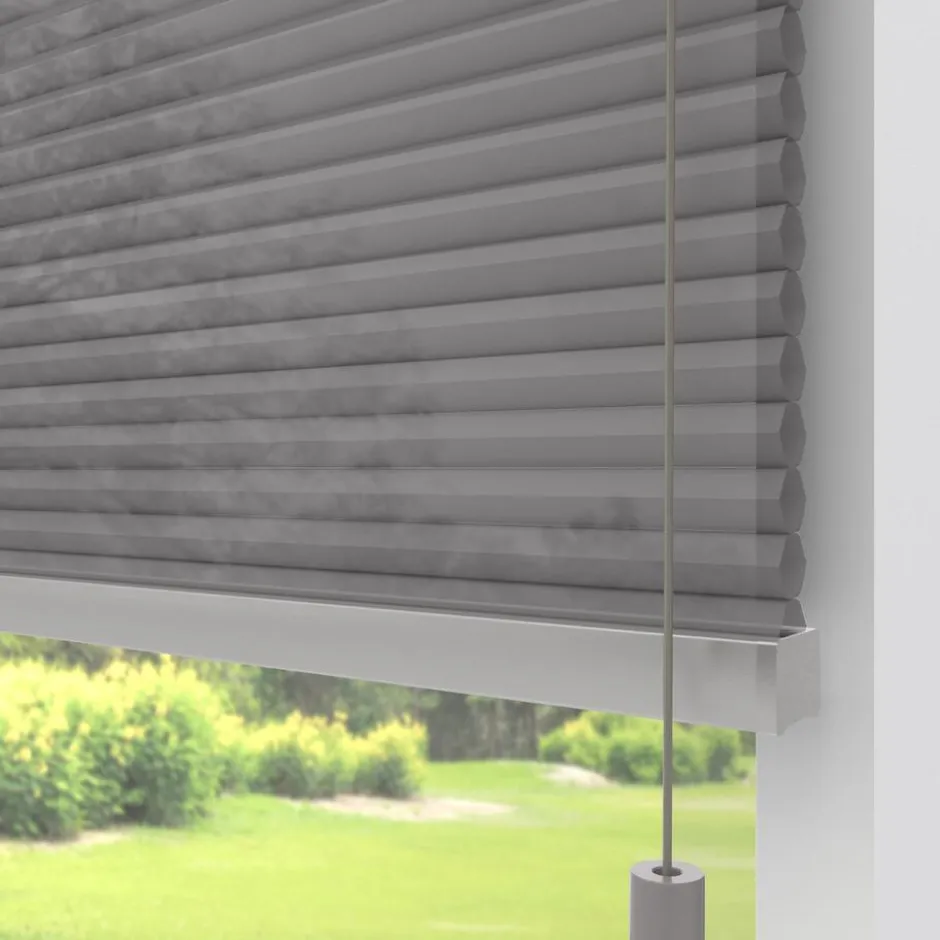 Fenstr Dubbel Plissé Dewi Grijs Lichtdoorlatend|Kwantum New