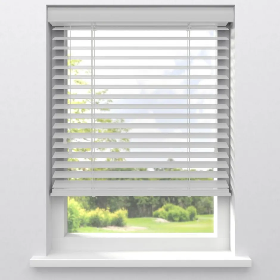 Houtlook Jaloezie Floris Wit 50mm|Kwantum Discount