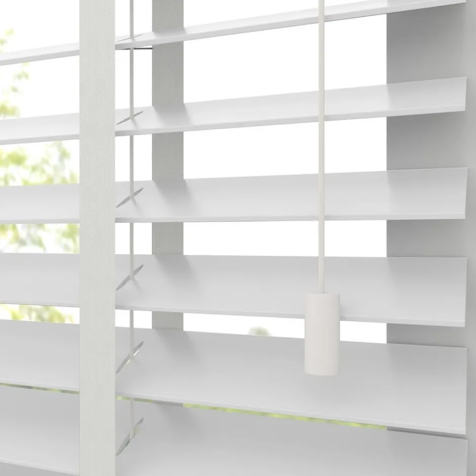 Houtlook Jaloezie Floris Wit 50mm|Kwantum Discount