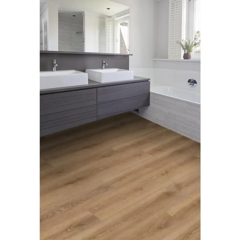 2in1 Klik PVC Jiggs Eiken Met Geïntegreerde Ondervloer|Kwantum Sale