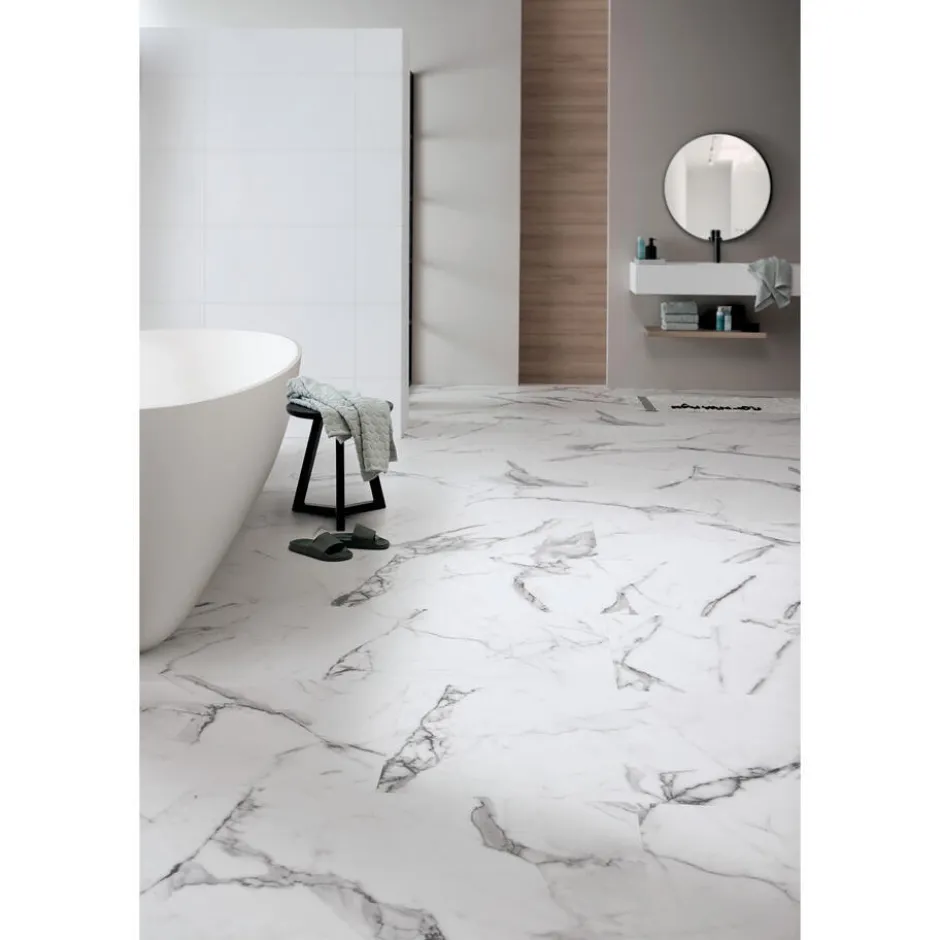 Klik PVC Marble Wit Tegel XL Plank|Kwantum Clearance