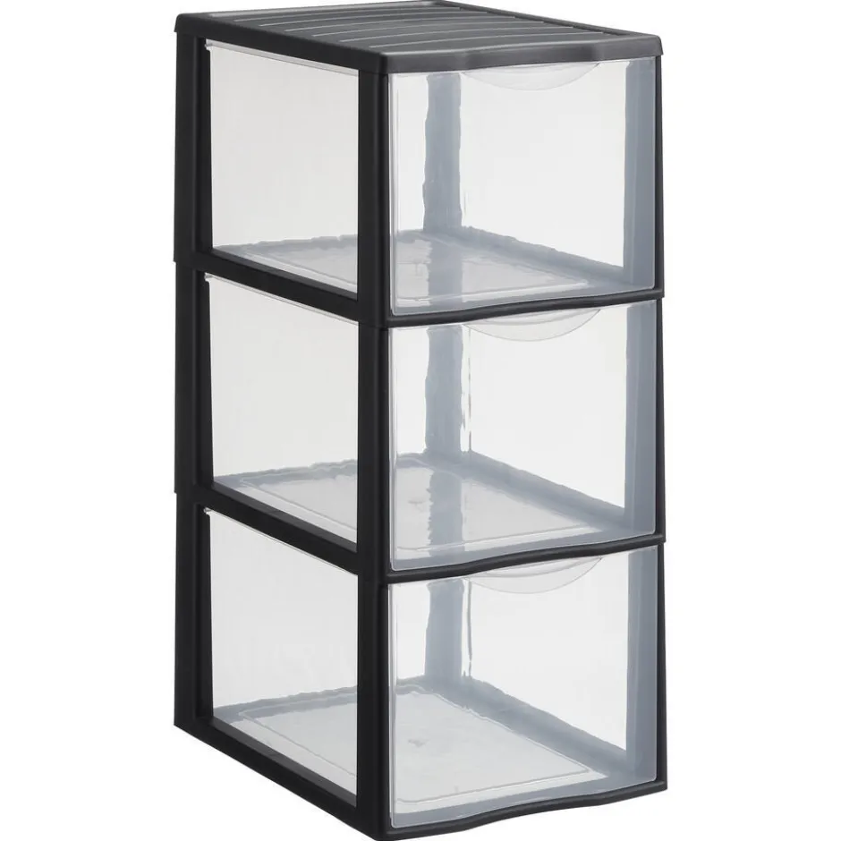 Ladekast 3 Lades Hoog Zwart|Kwantum Hot