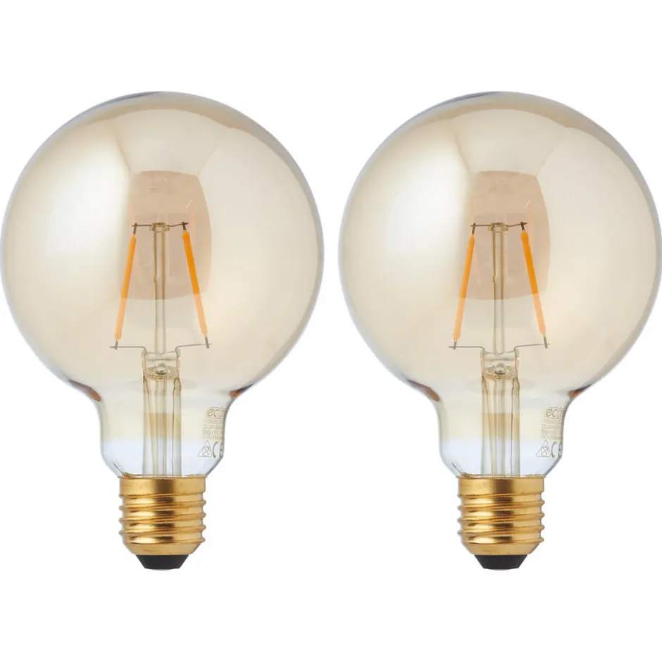 Led Lamp 95mm Goud 2,5W E27 2 Stuks|Kwantum Online