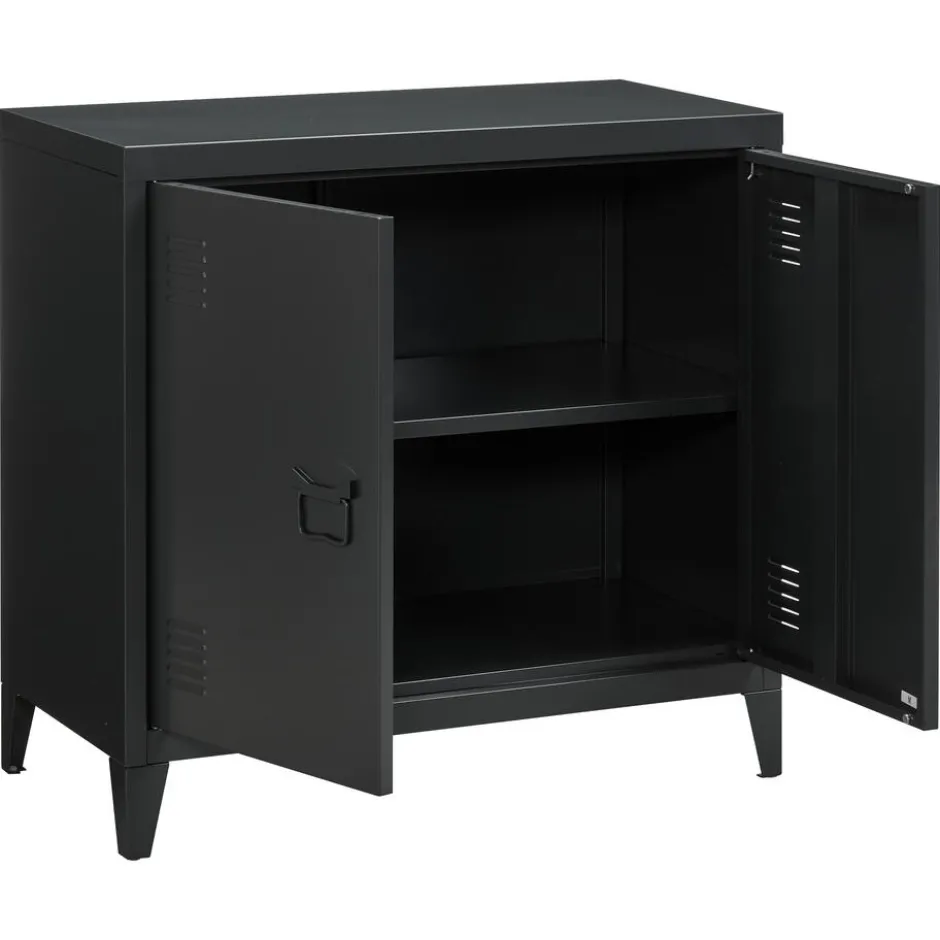 Lockerkast Leipzig 2-Deurs Zwart|Kwantum Best