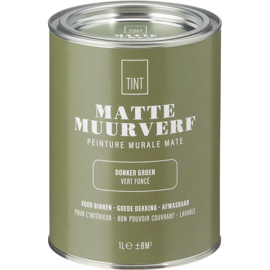Muurverf Mat Donker Groen 1 L|Kwantum New