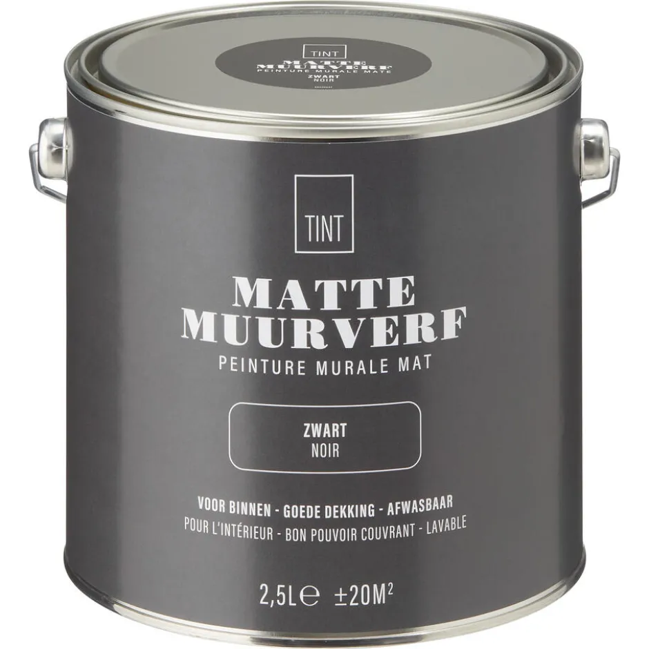 Muurverf Mat Zwart 2.5 L|Kwantum Outlet