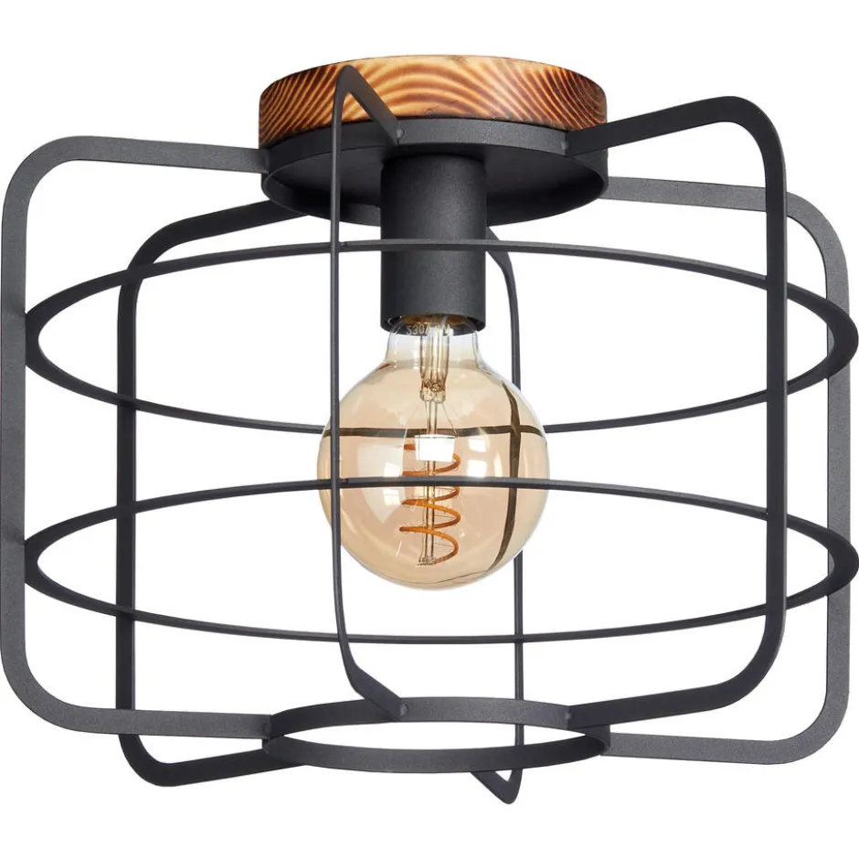 Plafondlamp Wood Zwart|Kwantum Fashion