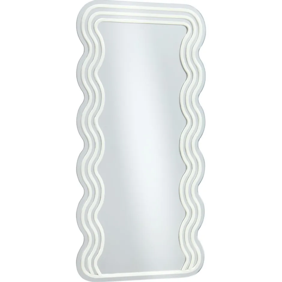 Spiegel Met Verlichting - Wave - Neon - Warm Wit - 70x35 Cm|Kwantum Clearance