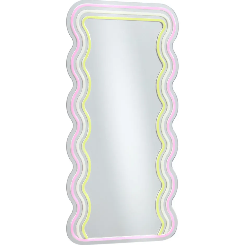 Spiegel Met Verlichting - Wave - Neon - - 70x35 Cm|Kwantum New
