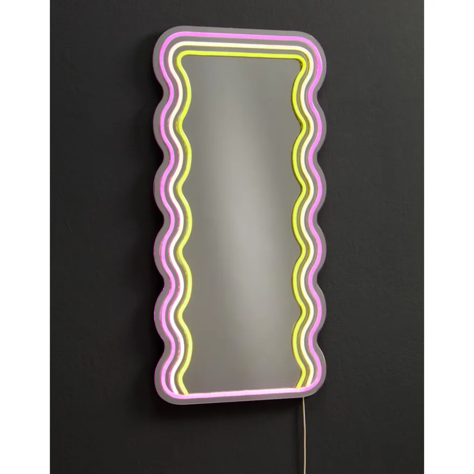 Spiegel Met Verlichting - Wave - Neon - - 70x35 Cm|Kwantum New