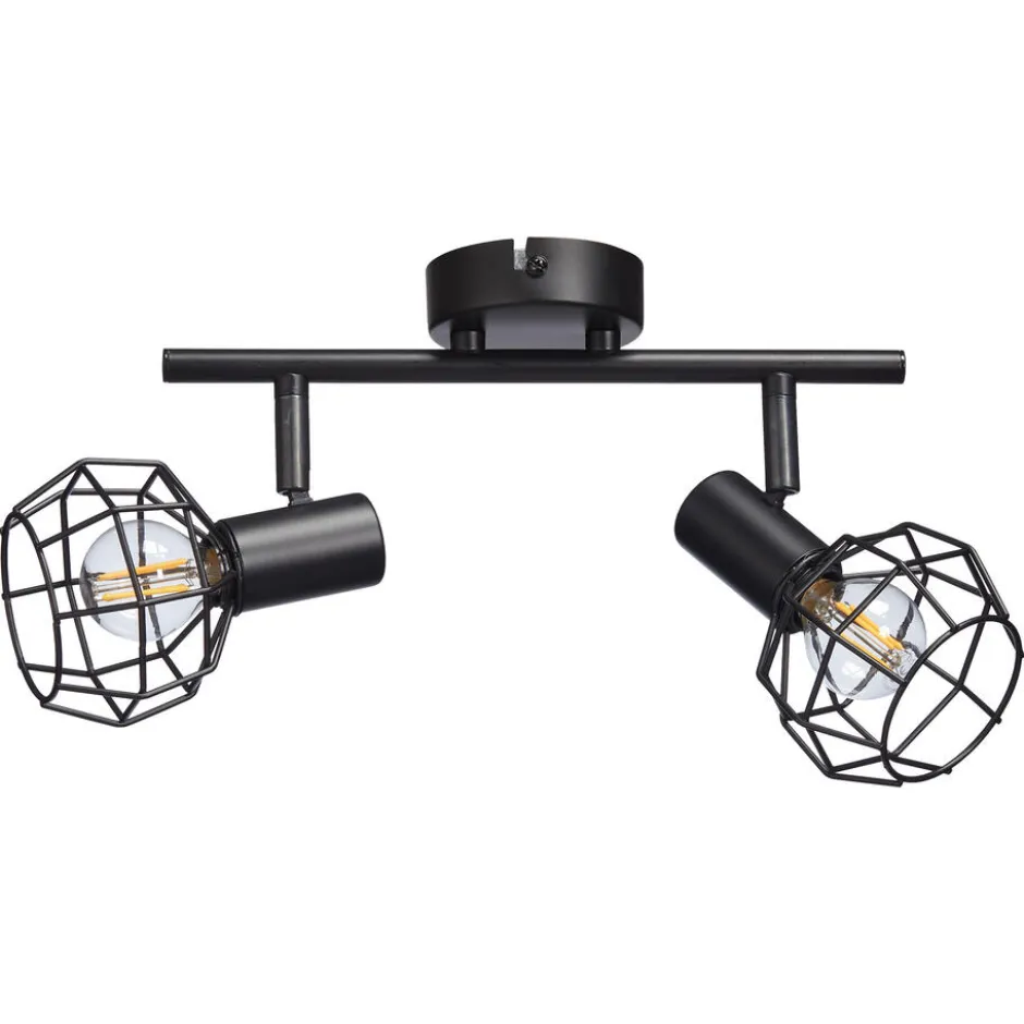 Spot Deva Zwart - 2-lichts|Kwantum Best