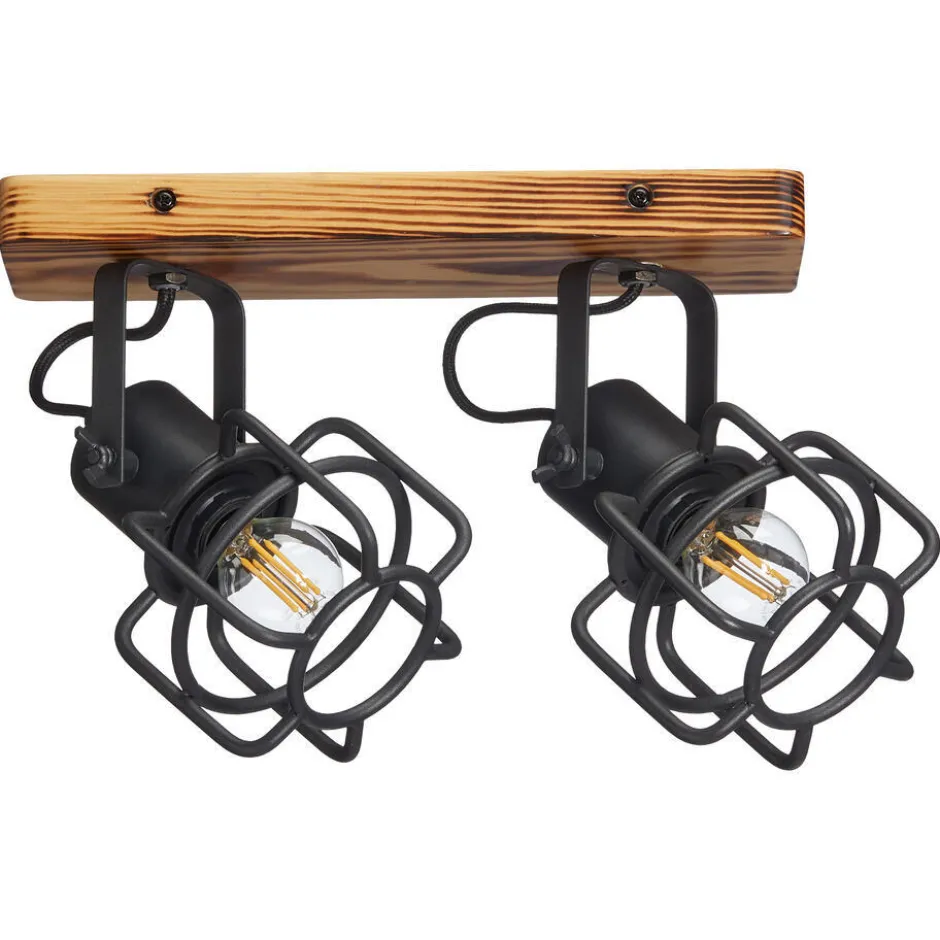 Spot Wood 2-Lichts Zwart|Kwantum Best