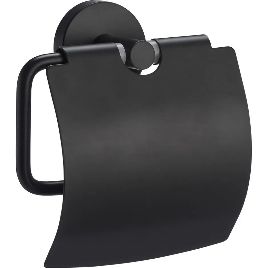Toiletrolhouder Metaal Zwart 14,5x7x14,5 Cm|Kwantum Hot