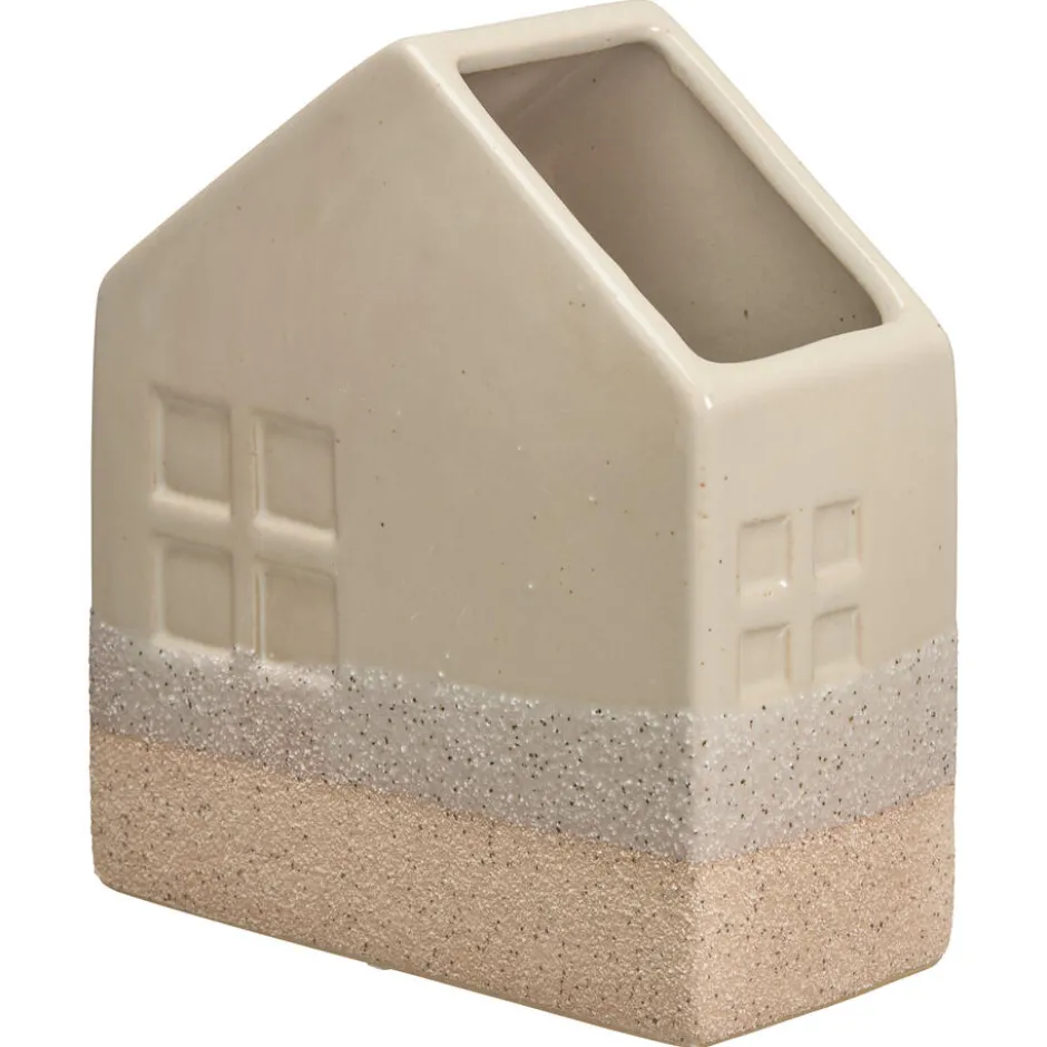 Vaas Huis Naturel 14x7,2x15,5 Cm 14x7x16 Cm|Kwantum Best