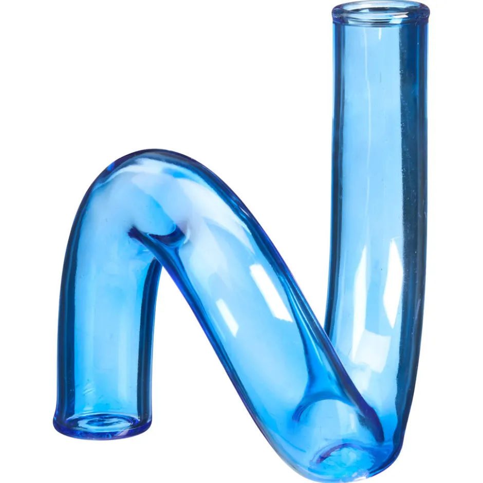 Vaas Tube Blauw 13x15x15 Cm|Kwantum Sale