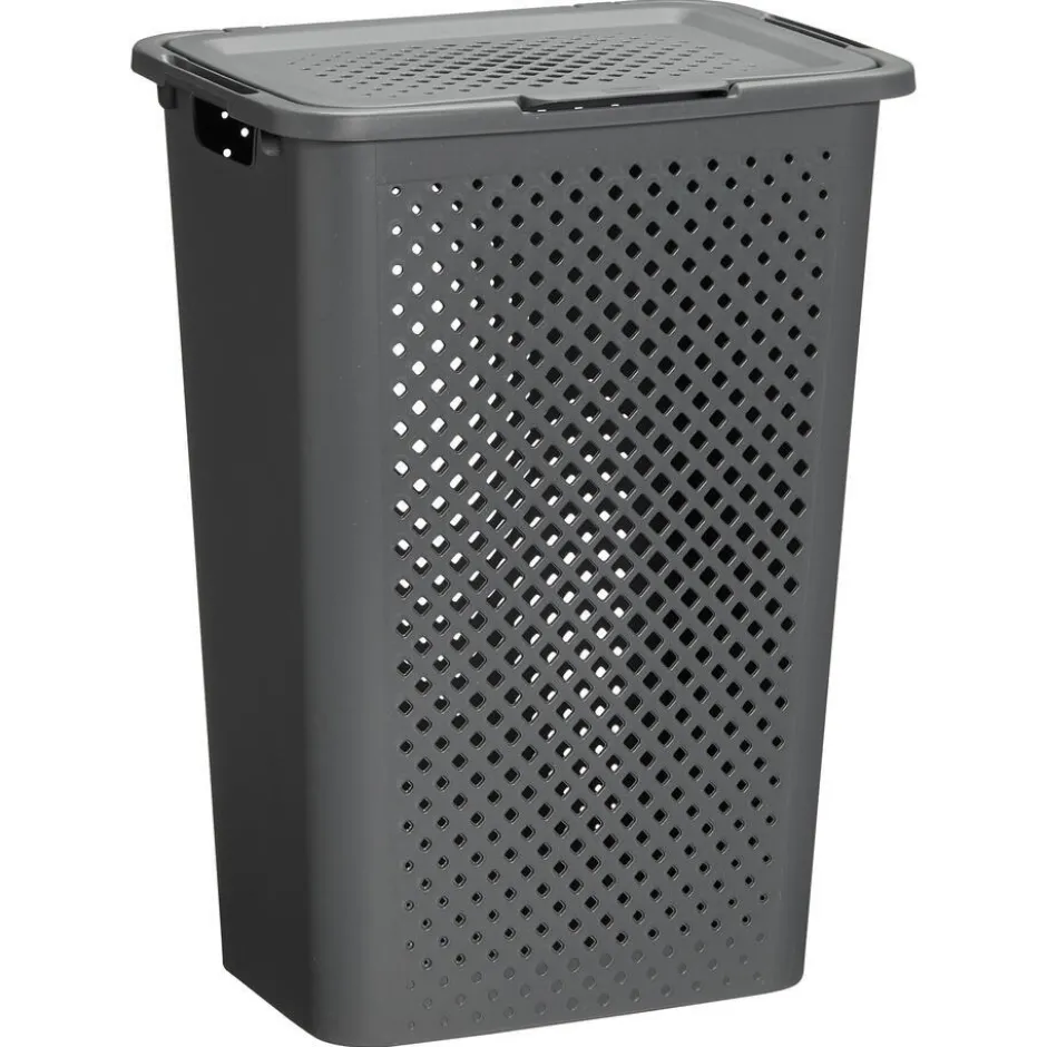 Wasmand Rattan Ruit Antraciet 50 L|Kwantum Clearance